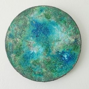 EARTH Nebula Handmade from Recycled Paperclay Tile